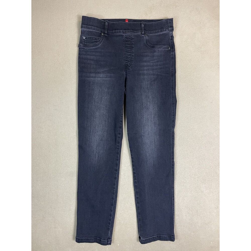 Spanx Jeans Womens Large Black Pull On Stretch Skinny Denim Adult